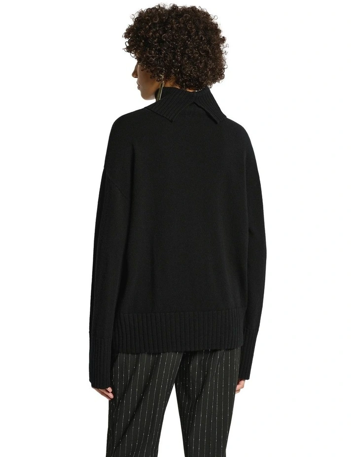 Lucillian Roll Neck Jumper in Black image 2