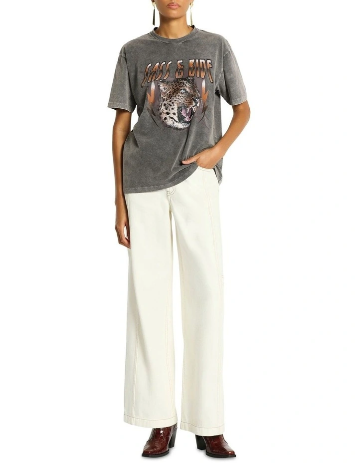 Leopard Rock Tee in Washed Black image 1