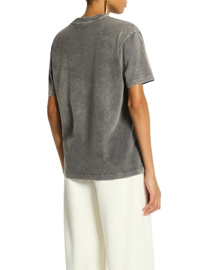 Leopard Rock Tee in Washed Black image 2