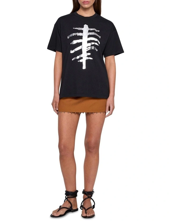 Metallic Ribs Tee in Black image 2