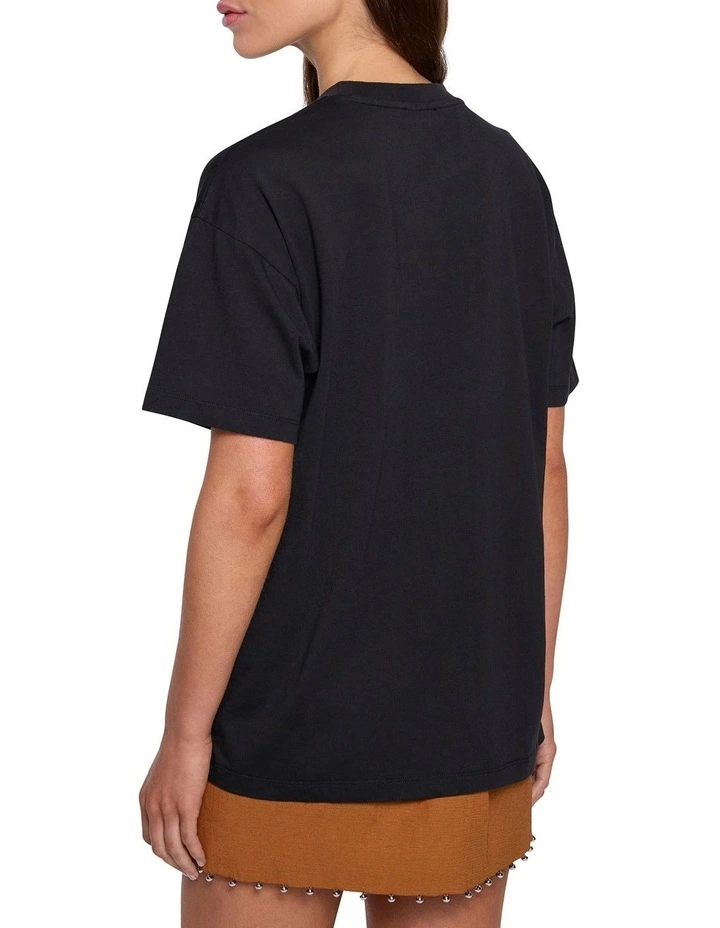 Metallic Ribs Tee in Black image 4