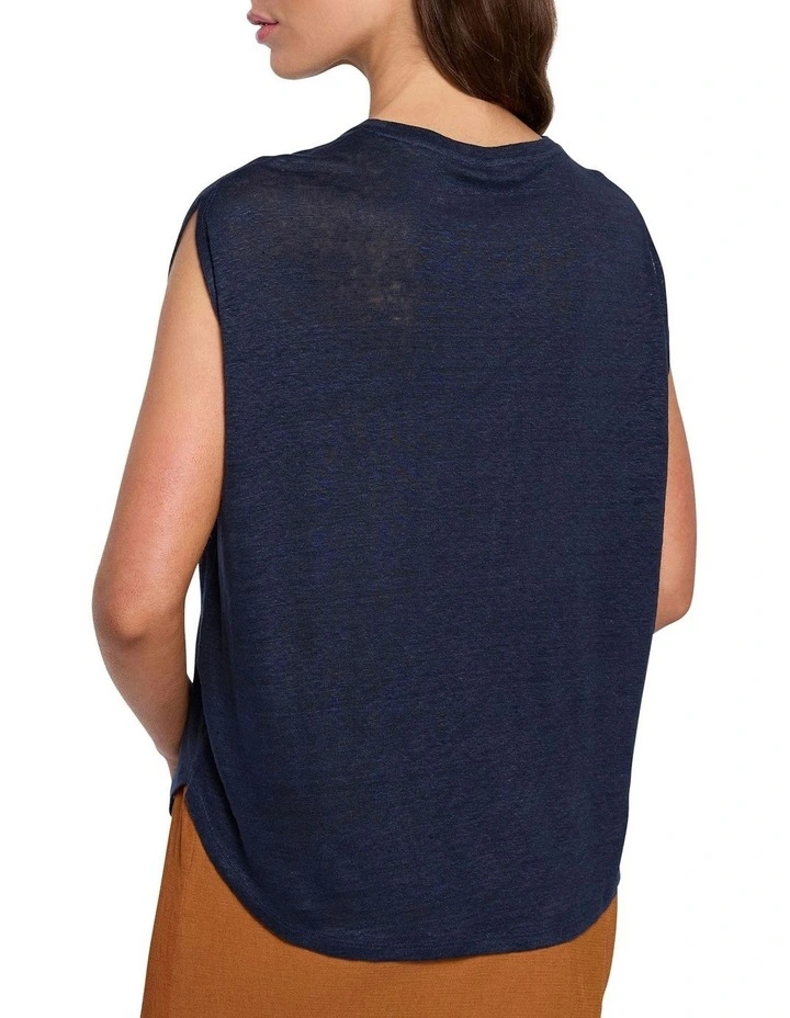 Metallic Strokes Tee in Navy image 4