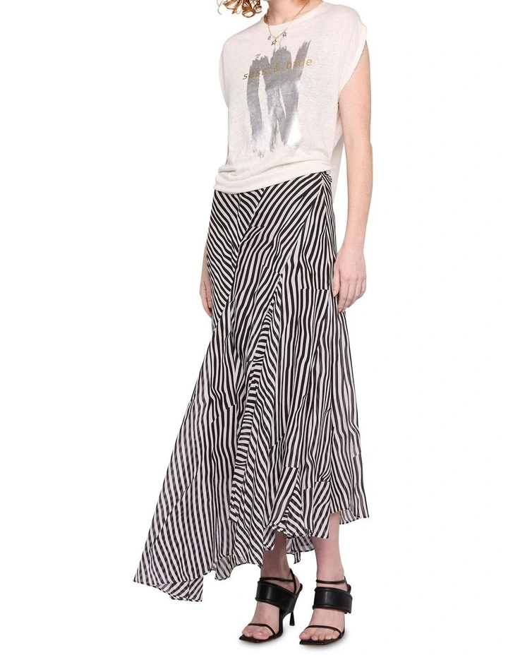 Metallic Strokes Tee in Ivory image 2