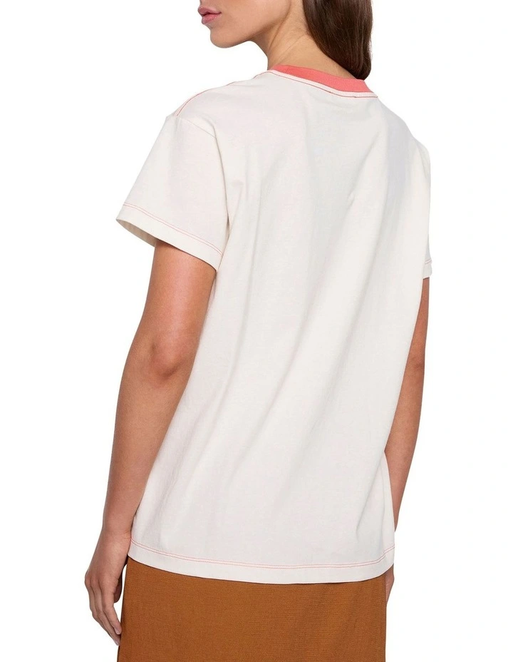 New Day Tee in Pearl/Tangerine image 4