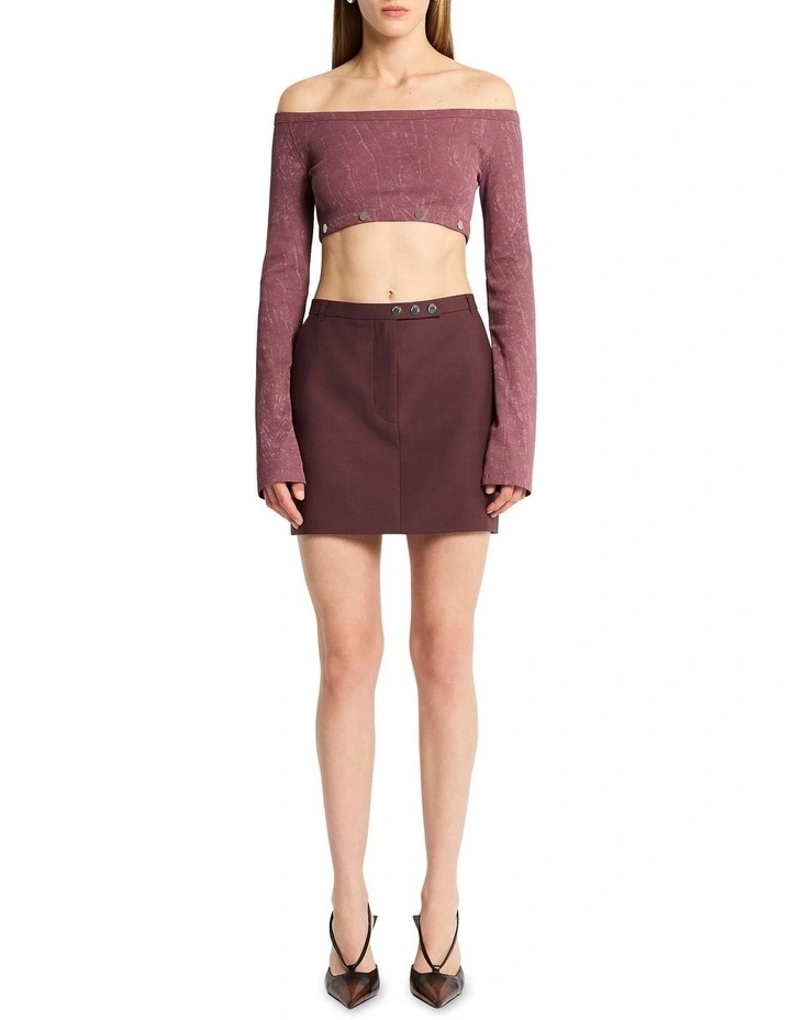 Studded Longsleeve Blend Tee in Merlot image 2