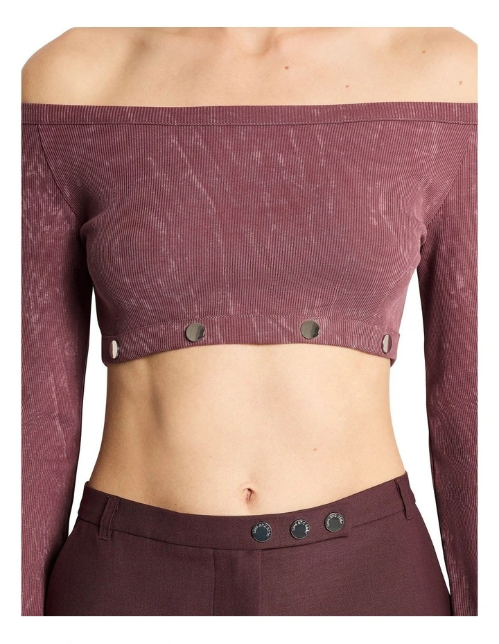 Studded Longsleeve Blend Tee in Merlot image 5