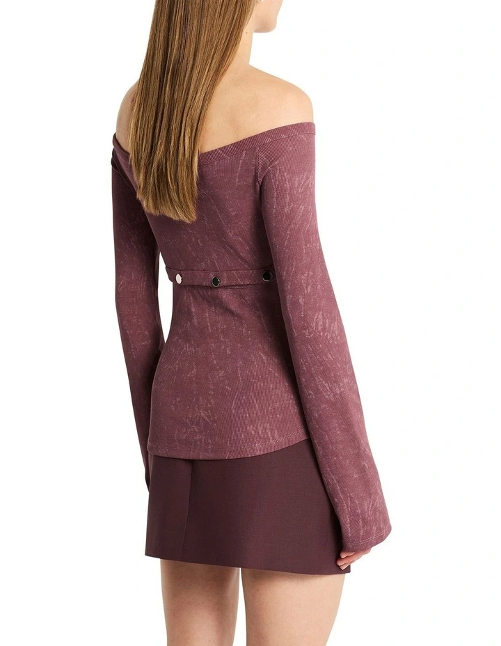 Studded Longsleeve Blend Tee in Merlot image 6