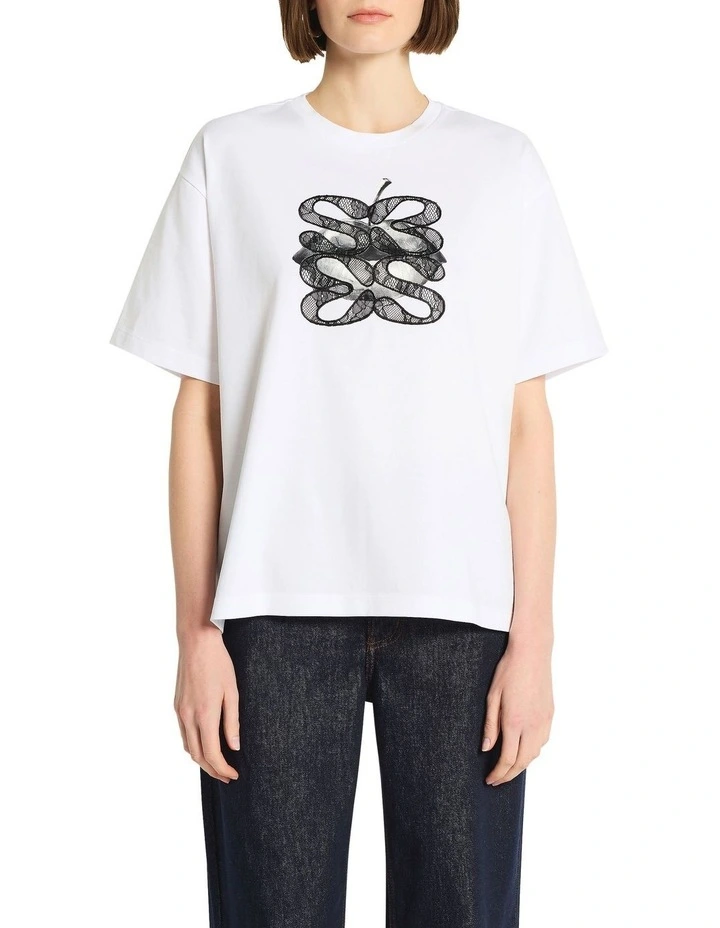 Laced Lips Tee in Bright White image 1