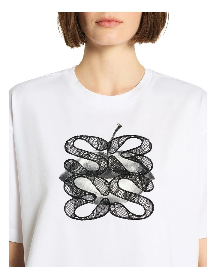 Laced Lips Tee in Bright White image 4
