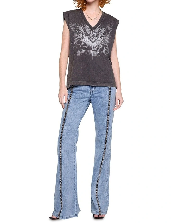 Anatomical Heart Tank in Washed Black image 2