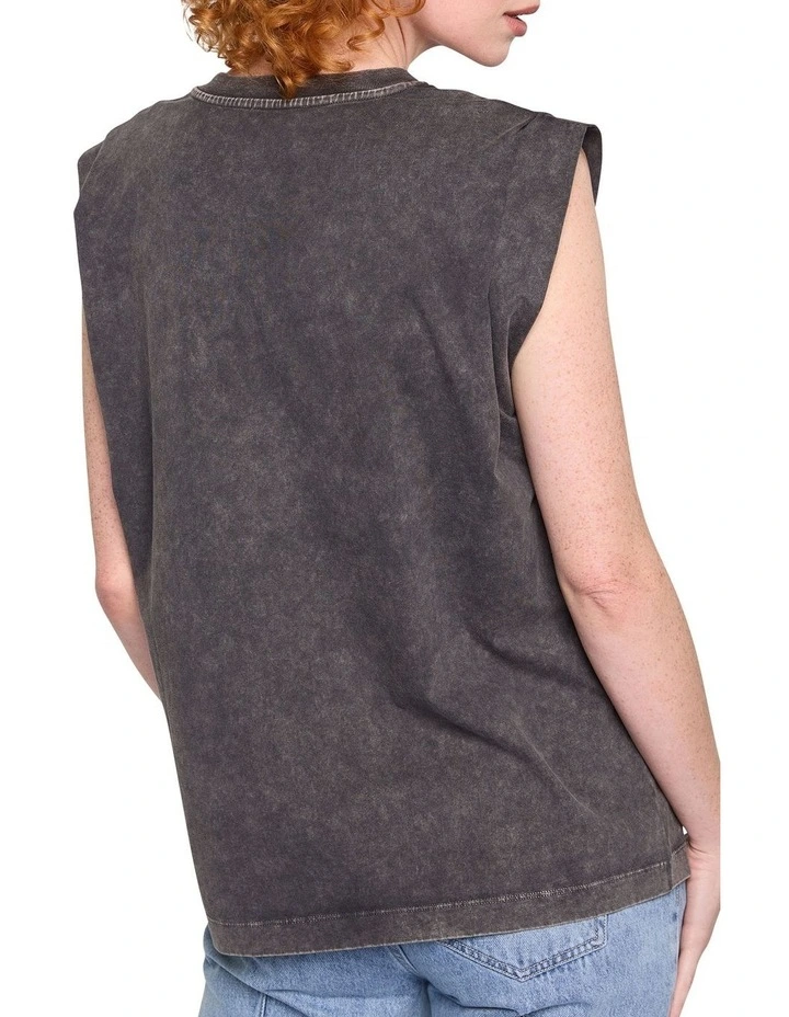 Anatomical Heart Tank in Washed Black image 4