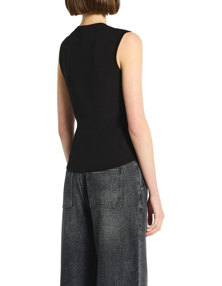 Be Mine Embellished Tank in Black image 2