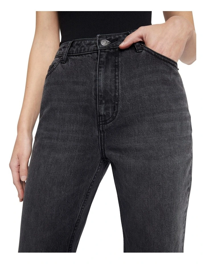 Straight Ups High Rise Jean in Washed Black image 5