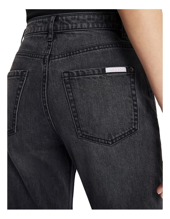 Straight Ups High Rise Jean in Washed Black image 6