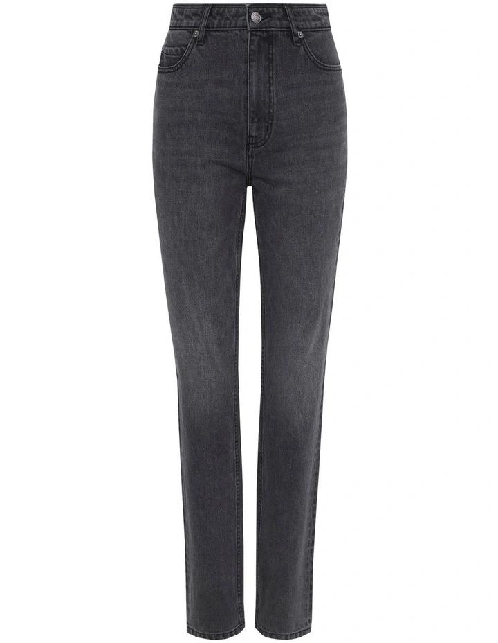 Straight Ups High Rise Jean in Washed Black image 7