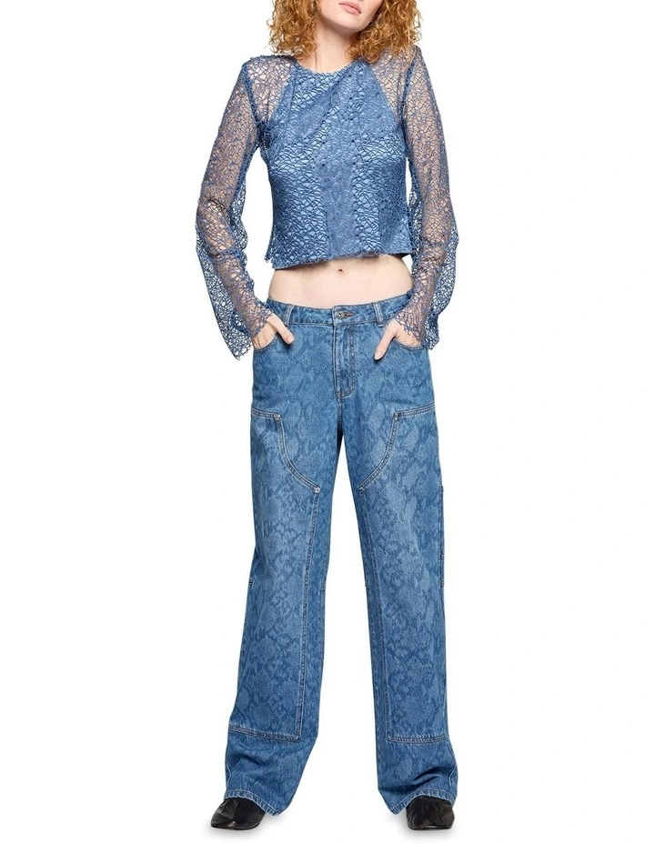 Snake Denim Jean in Indigo image 1