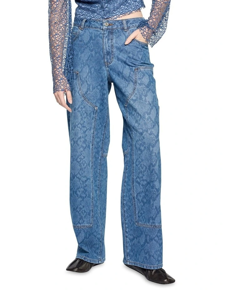 Snake Denim Jean in Indigo image 2