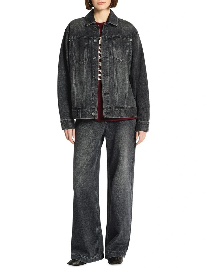 The Runaways Wide Leg Jean in Washed Black image 4