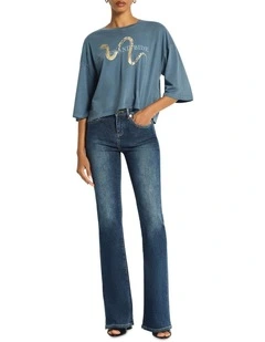 Vintage Mid Rise Bootleg Jean in Indigo