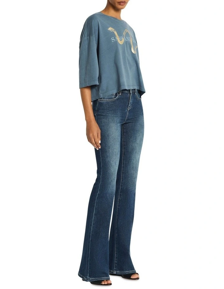 Vintage Mid Rise Bootleg Jean in Indigo image 3