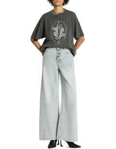 Axel Wide Leg Denim Jean in Light Blue