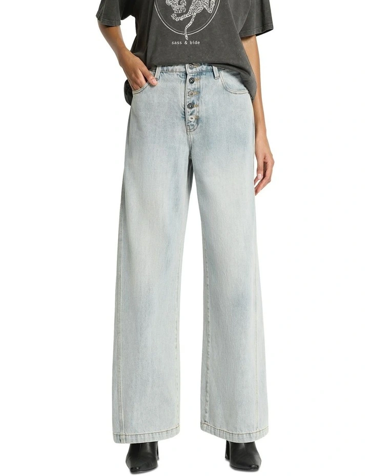 Axel Wide Leg Denim Jean in Light Blue image 3