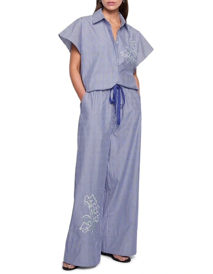 Blurred Pants in Blue/Off White image 1