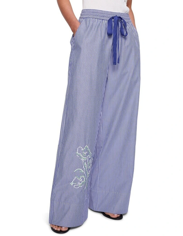 Blurred Pants in Blue/Off White image 2