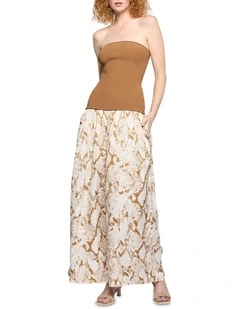 Santos Knit/Woven Jumpsuit in Toffee