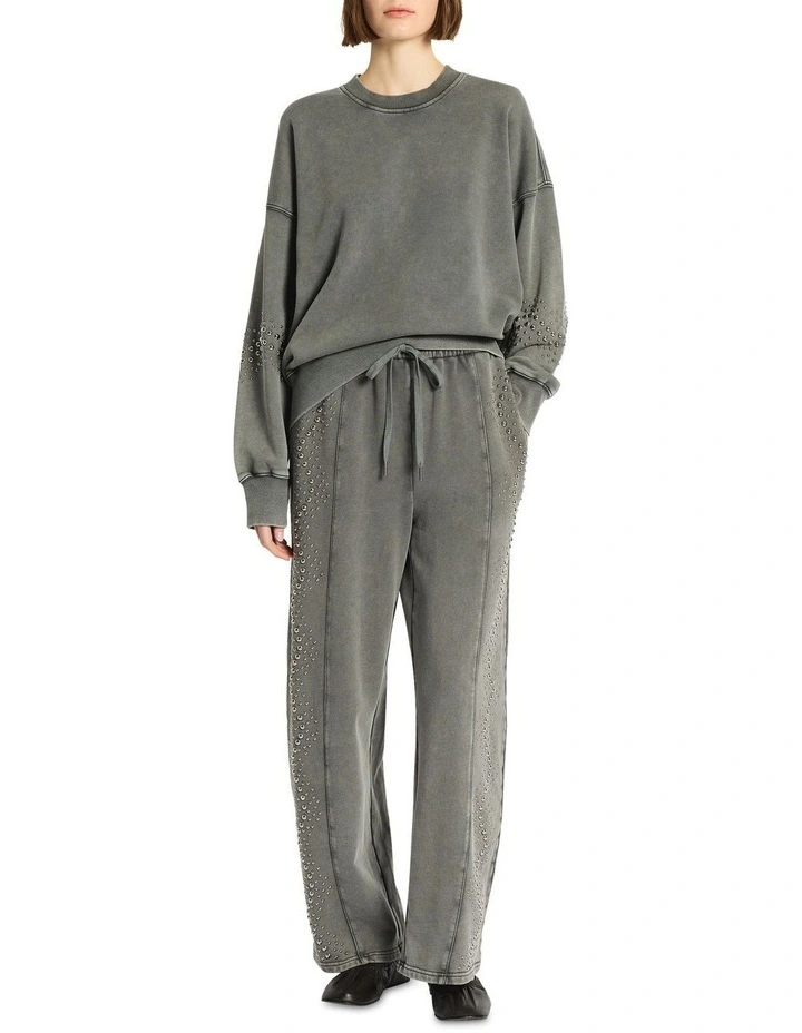 Raceway Embellished Sweat Pant in Grey image 1