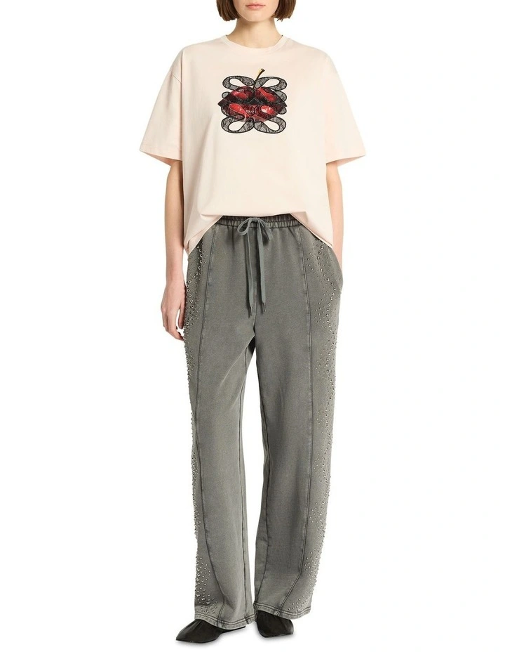 Raceway Embellished Sweat Pant in Grey image 5