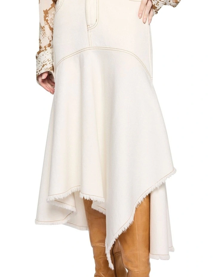 Incoming Denim Skirt in White image 3