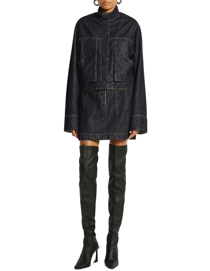 Labrinth Denim Mini Skirt in Raw Indigo image 1