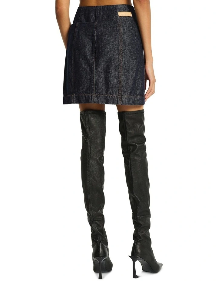Labrinth Denim Mini Skirt in Raw Indigo image 2