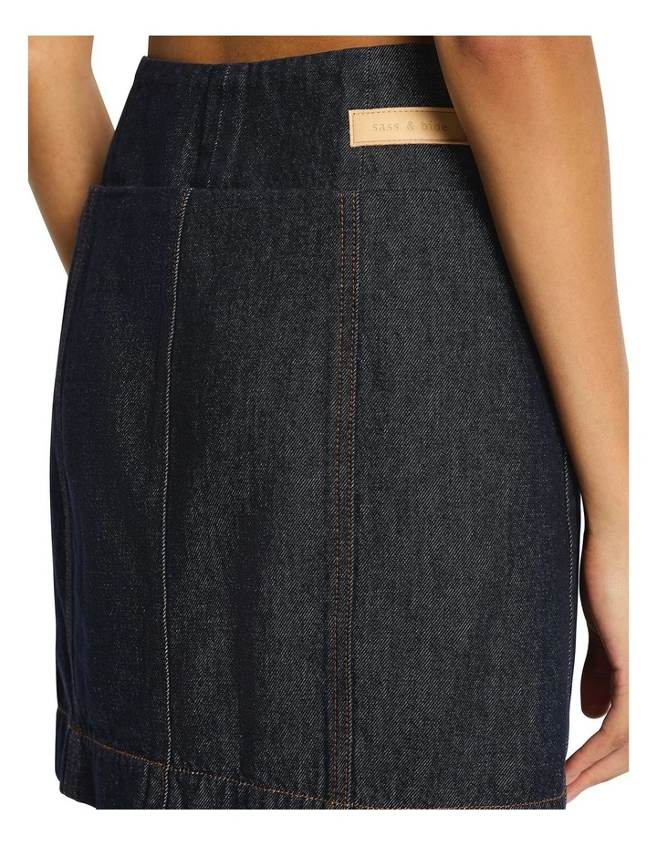Labrinth Denim Mini Skirt in Raw Indigo image 3