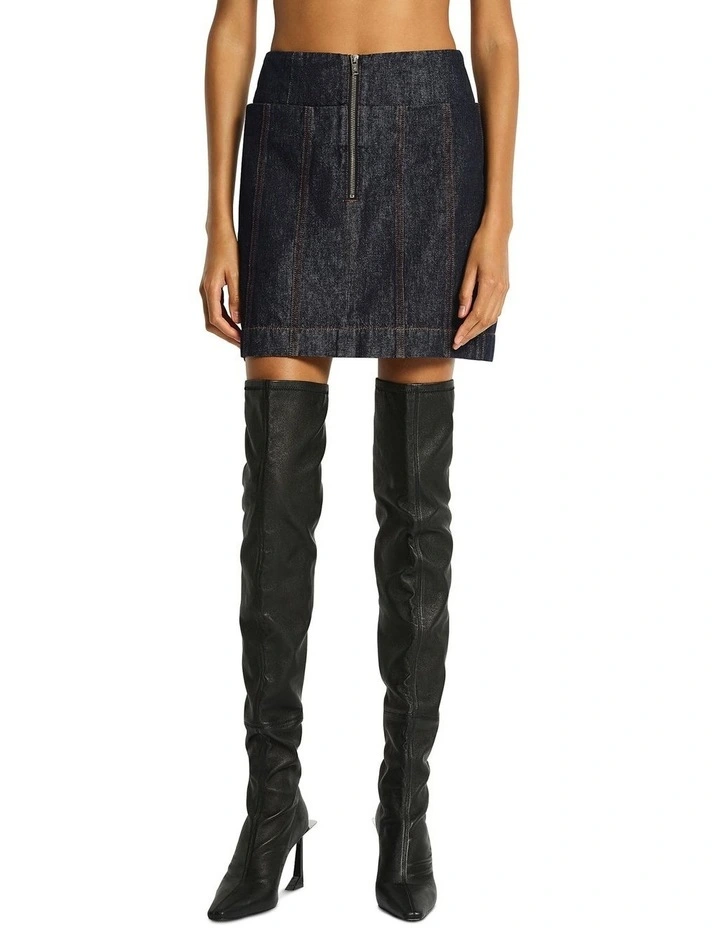 Labrinth Denim Mini Skirt in Raw Indigo image 5