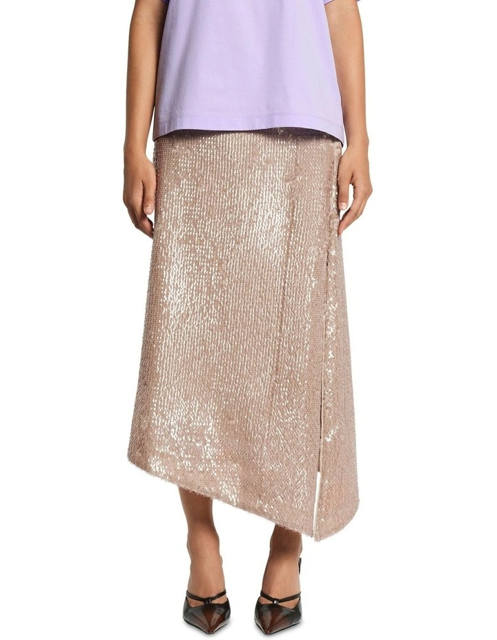 Selkie Sequin Skirt in Mineral image 5