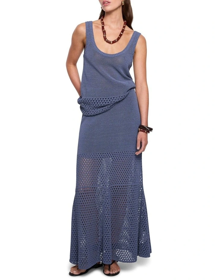 Arki Knit Skirt in Indigo Steel image 1