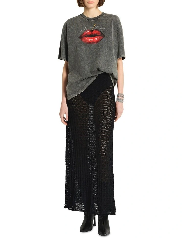 Le Femme Knit Skirt in Black image 1