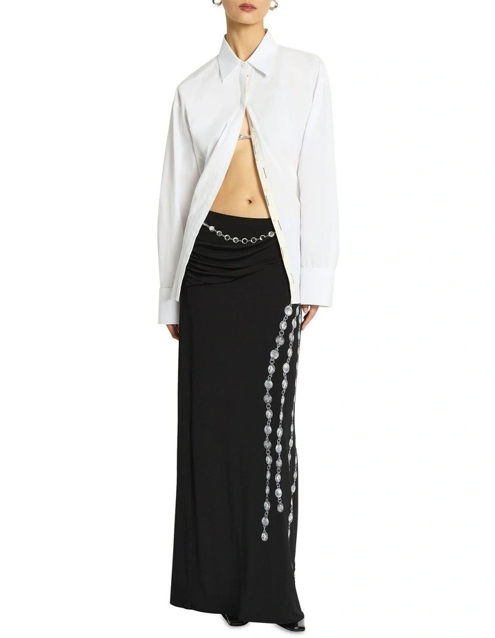 Illusions Maxi Skirt in Silver image 1