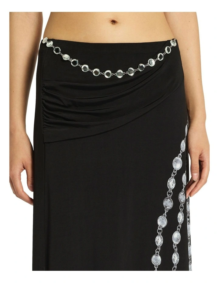 Illusions Maxi Skirt in Silver image 3