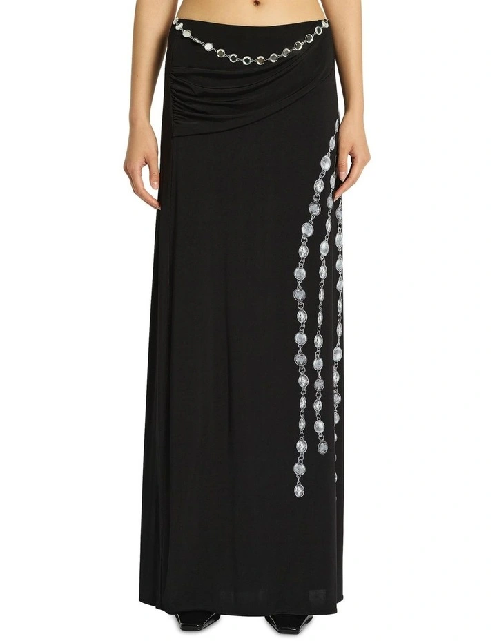 Illusions Maxi Skirt in Silver image 4