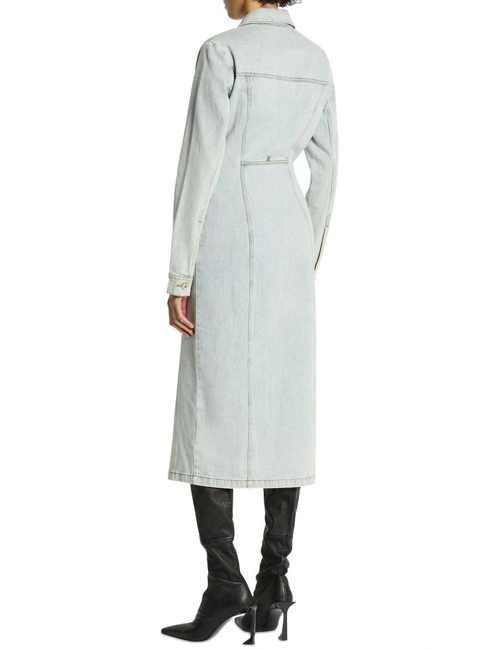 Axel Denim Dress in Light Blue image 2