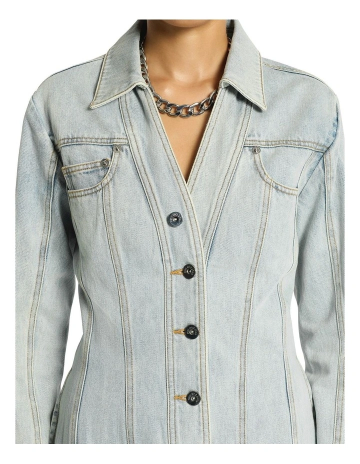 Axel Denim Dress in Light Blue image 4