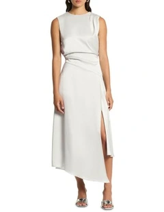 Vague Love Midi Dress in Silver