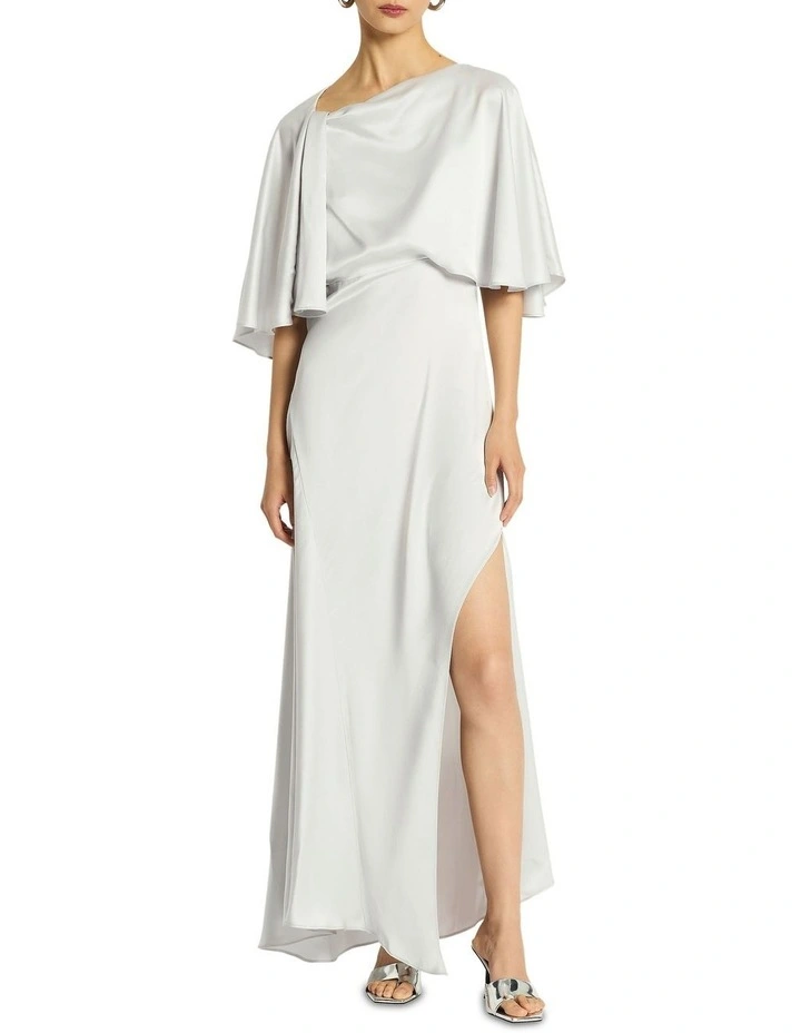 Vague Love Cape Dress in Silver image 1