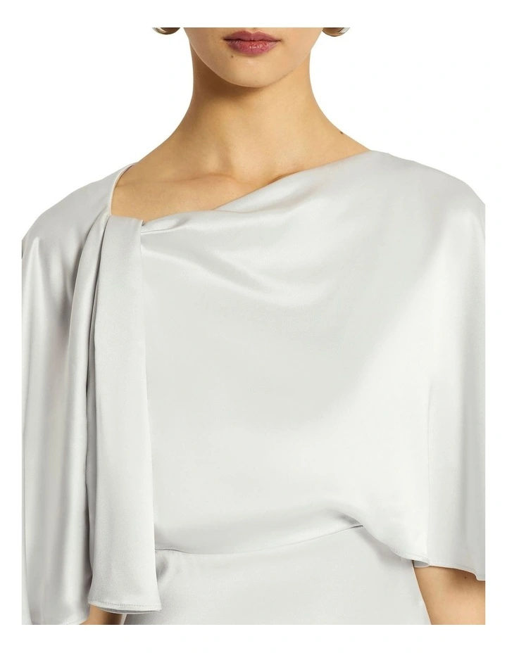 Vague Love Cape Dress in Silver image 3
