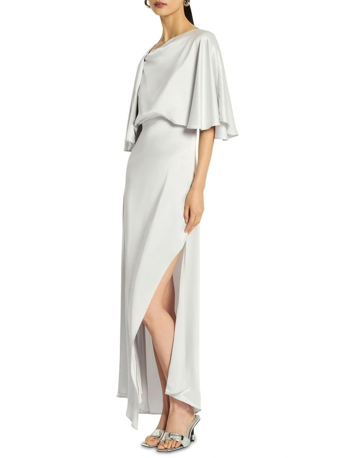 Vague Love Cape Dress in Silver image 4