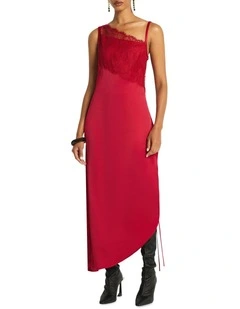 Rozes Midi Dress in Pomegranate