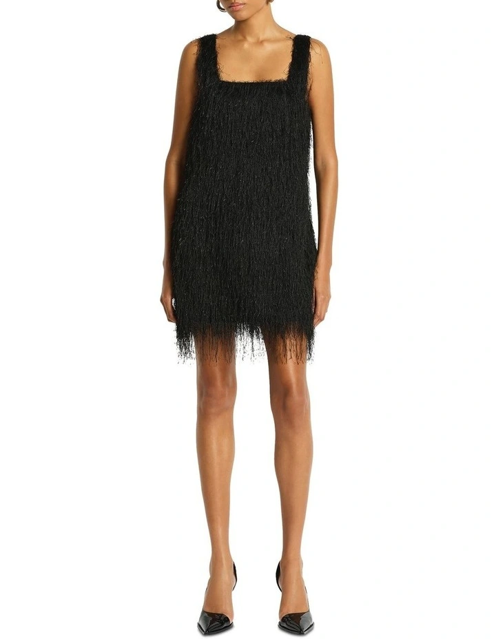Dolce Fringe Dress in Black image 1